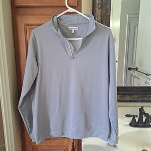 Men's Peter Millar Light Gray Quarter-Zip Pullover Size M